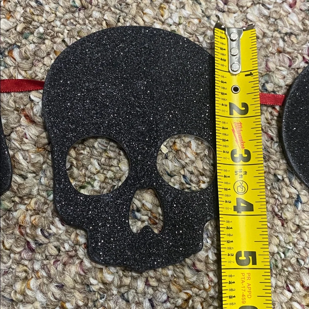 3/$10 Black Glitter Skull Garland 7ft long